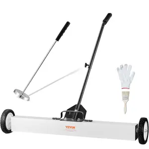 VEVOR 36-Inch Magnetic Sweeper with Wheels,  55 lbs Capacity, with Telescoping Magnetic Pickup Tool, Adjustable Handle, Magnetic Pickup Sweeper to Pick Up Nails and Screws, for Workshop, Garage, Yard