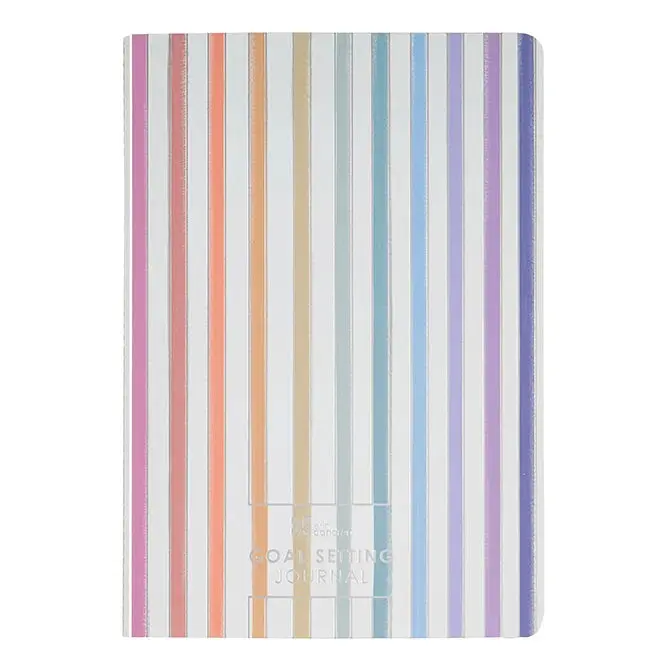 Petite Goal Setting Calendar Planner - Watercolor Stripes Office Personal Organiser, Schedule Planner