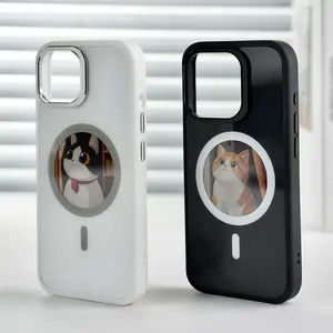 Magnetic Protection Case Compatible with Magsafe, Ink Screen Phone Case HD Round Screen NFC Magnetic for iPhone 13-17 Pro Max Series