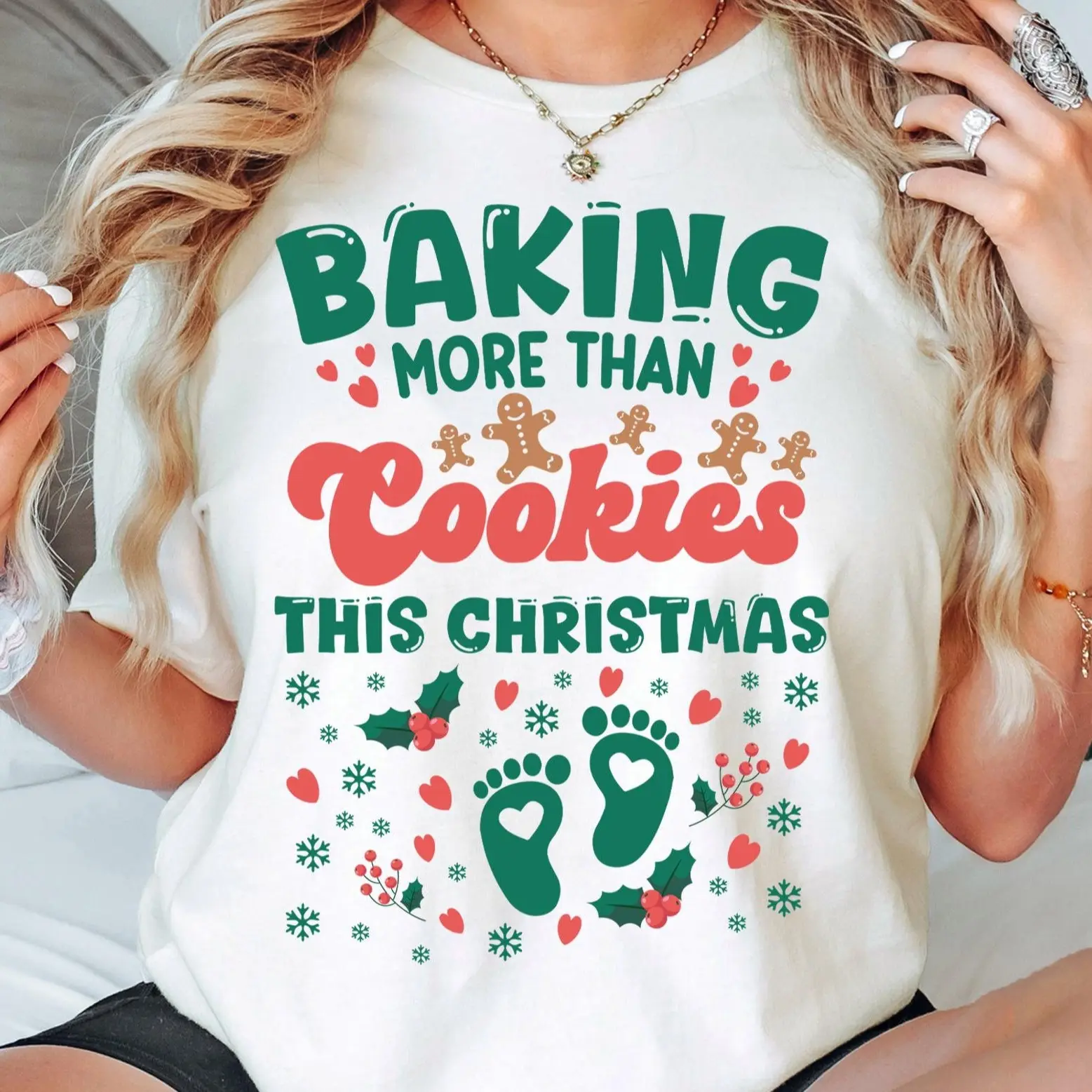 Baking More Than Cookies This Christmas Unisex T-Shirt & Crewneck Sweatshirt for Maternity Wear & Pregnancy Announcements