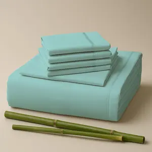 6 Piece Premium Bamboo Sheet Set, Deep Pockets, 2200 Series Soft Bed Sheets