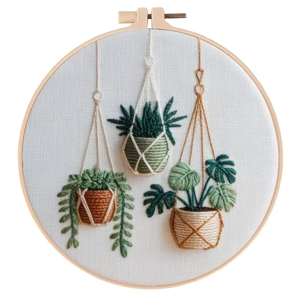 Beginner Embroidery DIY Kits, Elegant Cross Stitch Set, DIY Plant Design, Includes Printed Cotton Fabric, Thread, Needle, English Instruction Chart