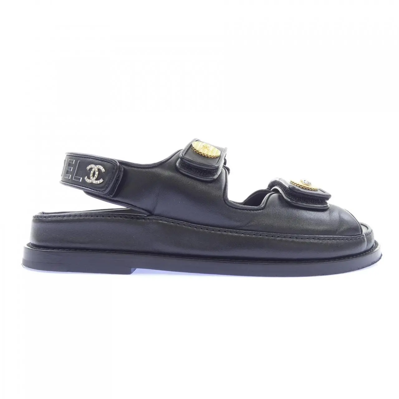 Pre-owned CHANEL Lambskin Small Leather Goods Sandals