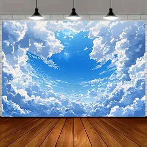 Cloud & Sky Party Backdrop – Dreamy Aesthetic Theme Tapestry, Wall Hanging, Photography Background, Polyester HD Print, Birthday, Holiday, Home, Event Decor
