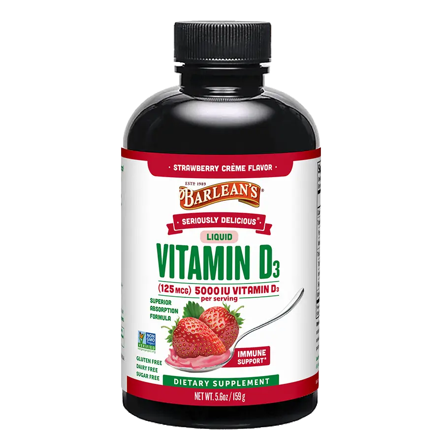 Barlean's Vitamin D3 Strawberry Milkshake Edible Dietary
