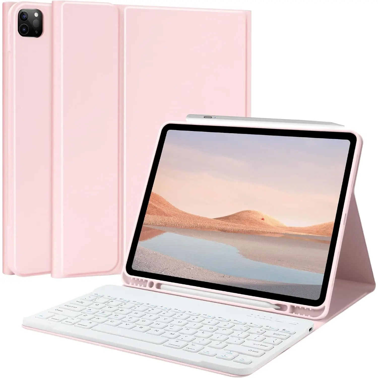 for iPad Air 13-inch (M4/M3/M2, 2026/2025/2024) & Pro 12.9 inch Case with Keyboard, Keyboard case for 12.9-inch iPad Pro 6th/5th Gen - with Pencil Holder for iPad Air 13-inch 2026 ()