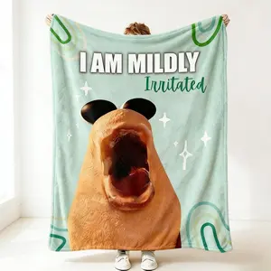 I Am Mildly Lvutated, Funny Marcus The Worm Soft Cozy Blanket home Decoration, Warm Gift Easter Holiday Birthday Bedroom Sofa Couch For Kids Teens Adults