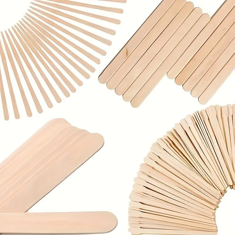 Wooden Wax Sticks Set, Body Face and Eyebrow Wax Sticks, Applicator Spatula for Home Waxing Facial Waxing Hair Removal Craft, Cosmetic, Hair Removal Tool Wax Tools, Waxing Supplies