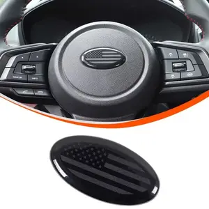 New For Subaru Forester/Crosstrek/WRX ABS black Car Steering Wheel Emblem Cover Sticker For Cars car interior accessories