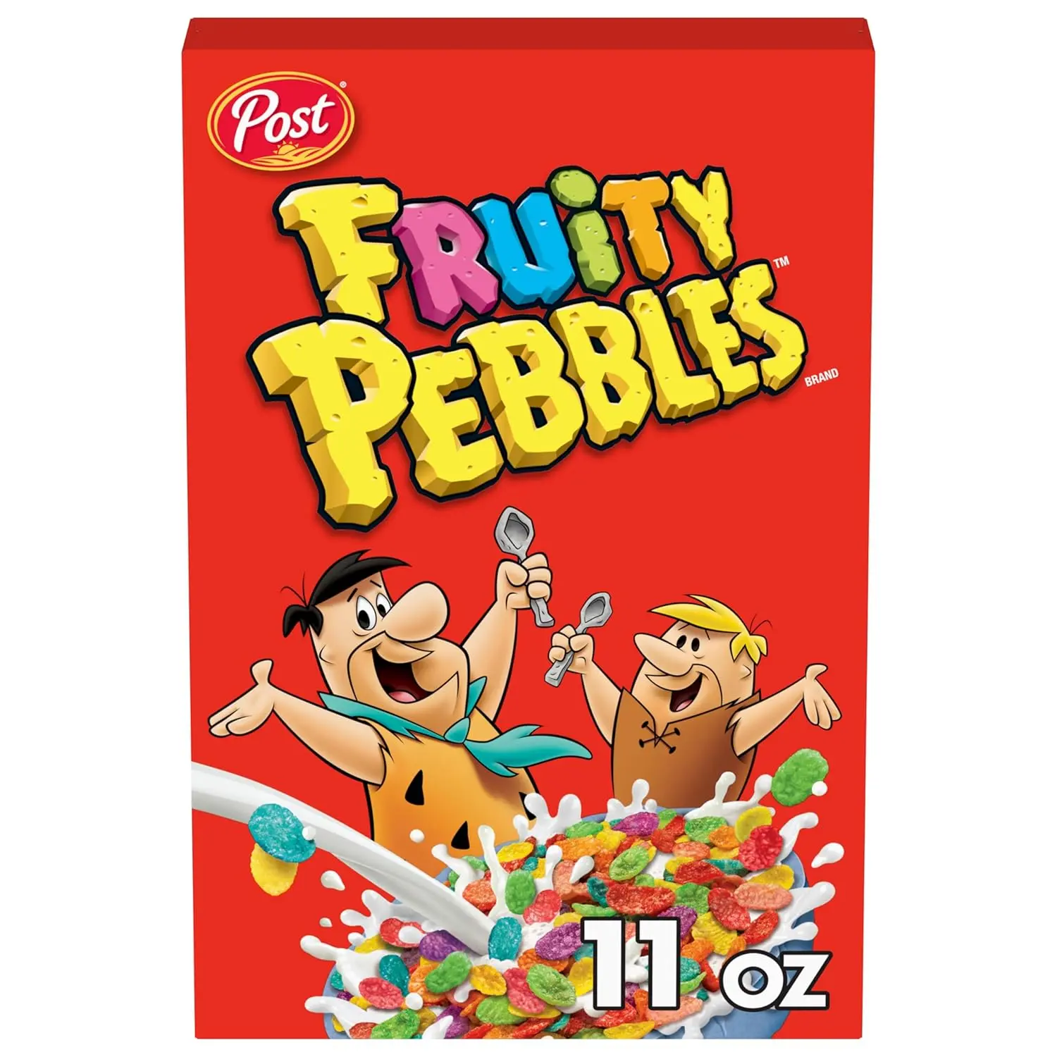 Fruity Pebbles, Breakfast Cereal for Kids, Made with Sweetened Puffed Rice, 11 Ounce