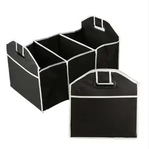 1Pc General Motors Trunk Organizer, A Portable, Foldable, Waterproof Car Storage Bag With 3 Compartments, Suitable For SUVs, Trucks, Vans, And Sedans, A Christmas Gift, Car Storage Organizers