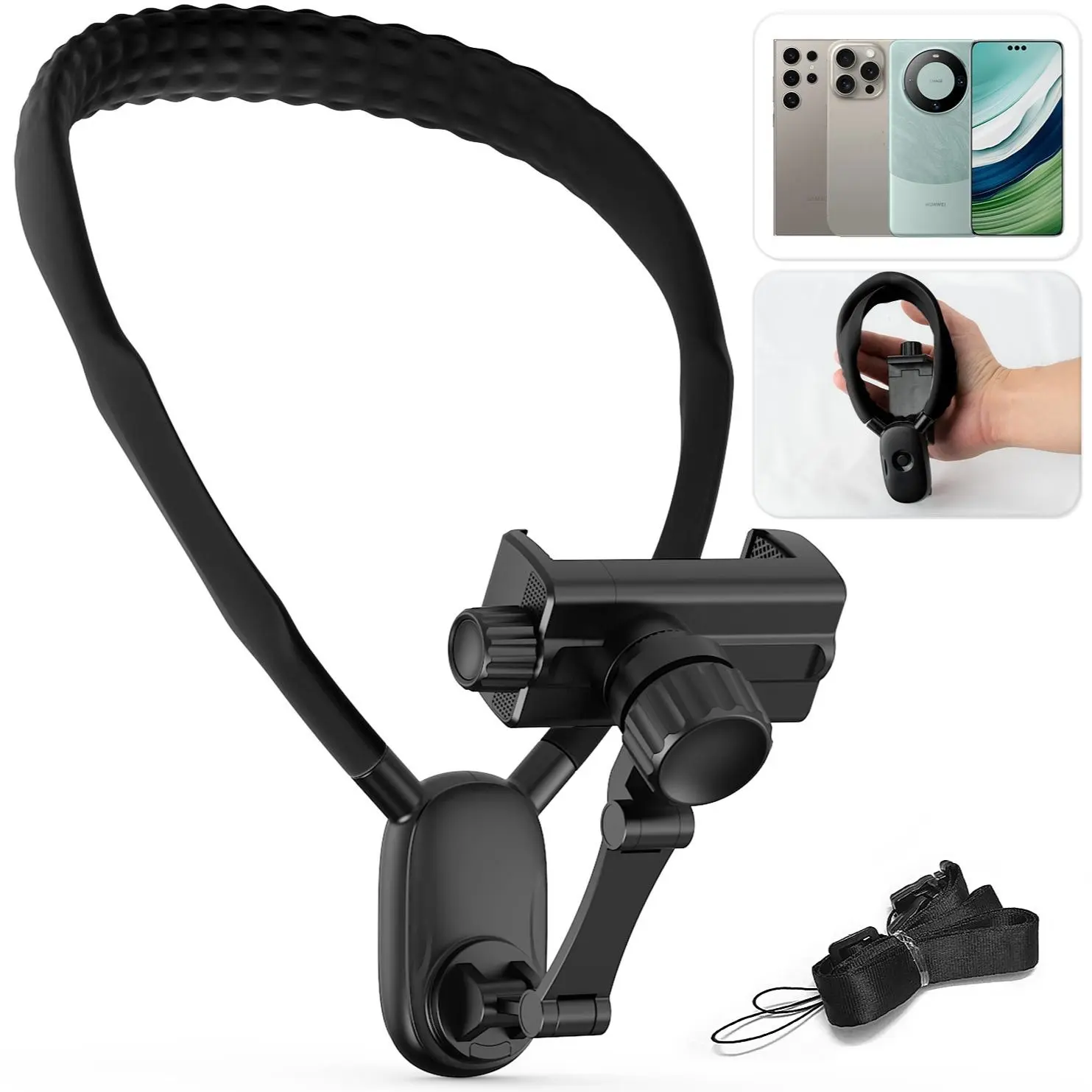 Neck Phone Holder- Flexible Hands-Free POV/Vlog Stand for 4–7" Phones to Live Stream and Vlog,Sticky Phone Grip for Bed, Desk or Travel,Smartphone Accessories Fits for iPhone, Android, Action Cameras on TikTokShopBlackFridaydealsforyou Cellphone Mount