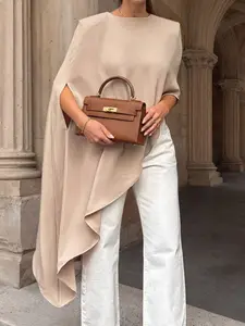 Irregular Cape Shawl Top, Stylish Asymmetrical Design, Perfect for Layering, Versatile Outerwear, Ideal for Casual & Formal Wear, Shawl Wrap