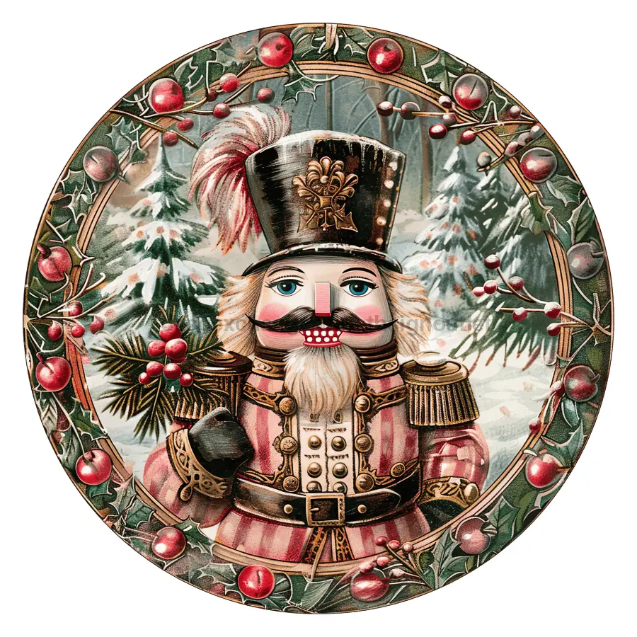 Pink Christmas Nutcracker, DCO-102670-D, Sign For Wreath, 18" Door Hanger