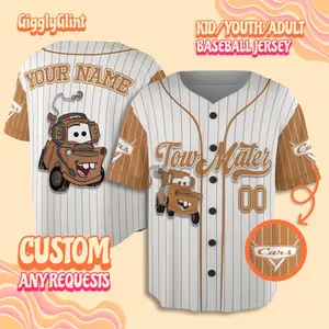 Custom   Cars Lightning Tow Mater Brown Simple Baseball, Custom Cars Baseball Jersey Team, Personalized   Outfit, Cars Land Tee