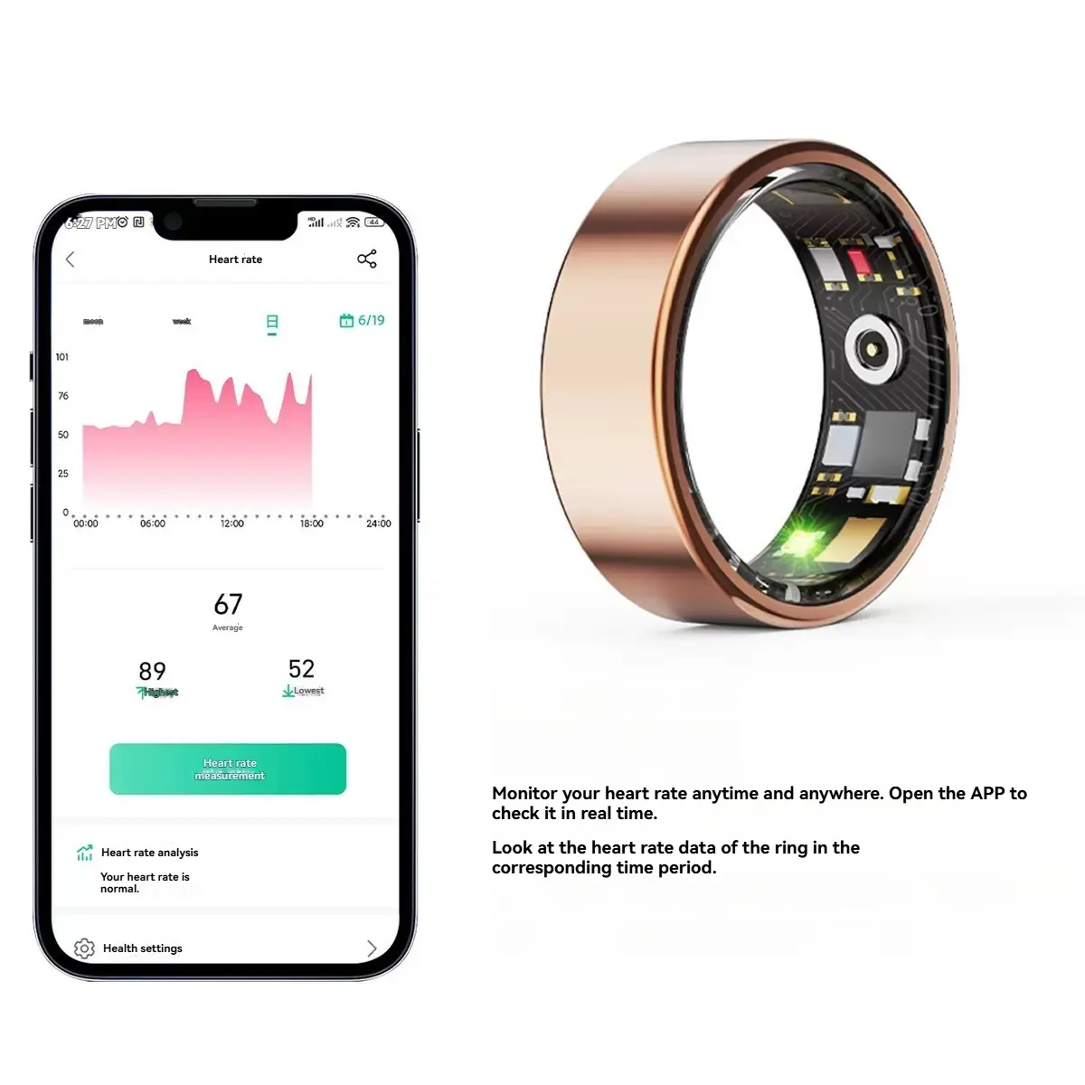 Unisex Adult Smart Ring Wearable Tech, Bluetooth-Enabled with Heart Rate Tracking, Oxygen Level Monitoring, Sleep Monitor, Pedometer, Waterproof & Multi-Sport Mode (Fitness for Everyone Phones & Electronics Smart Wearable Device)