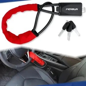 Universal Anti-Theft Steering Wheel Seat Belt Lock (17-Inch). Compact Multi-Functional Car Security Device, Fits Most Cars, Vehicles & SUVs. Durable for Maximum Protection