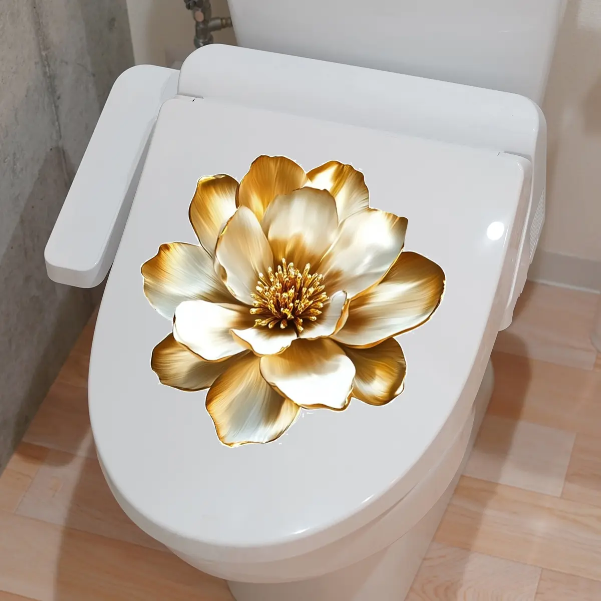 A spring flower toilet sticker for bathroom and toilet decoration, Bathroom Decorations, self-adhesive M10151