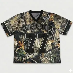 Premium Camouflage Mesh Jersey - Bold Lettering Streetwear Top