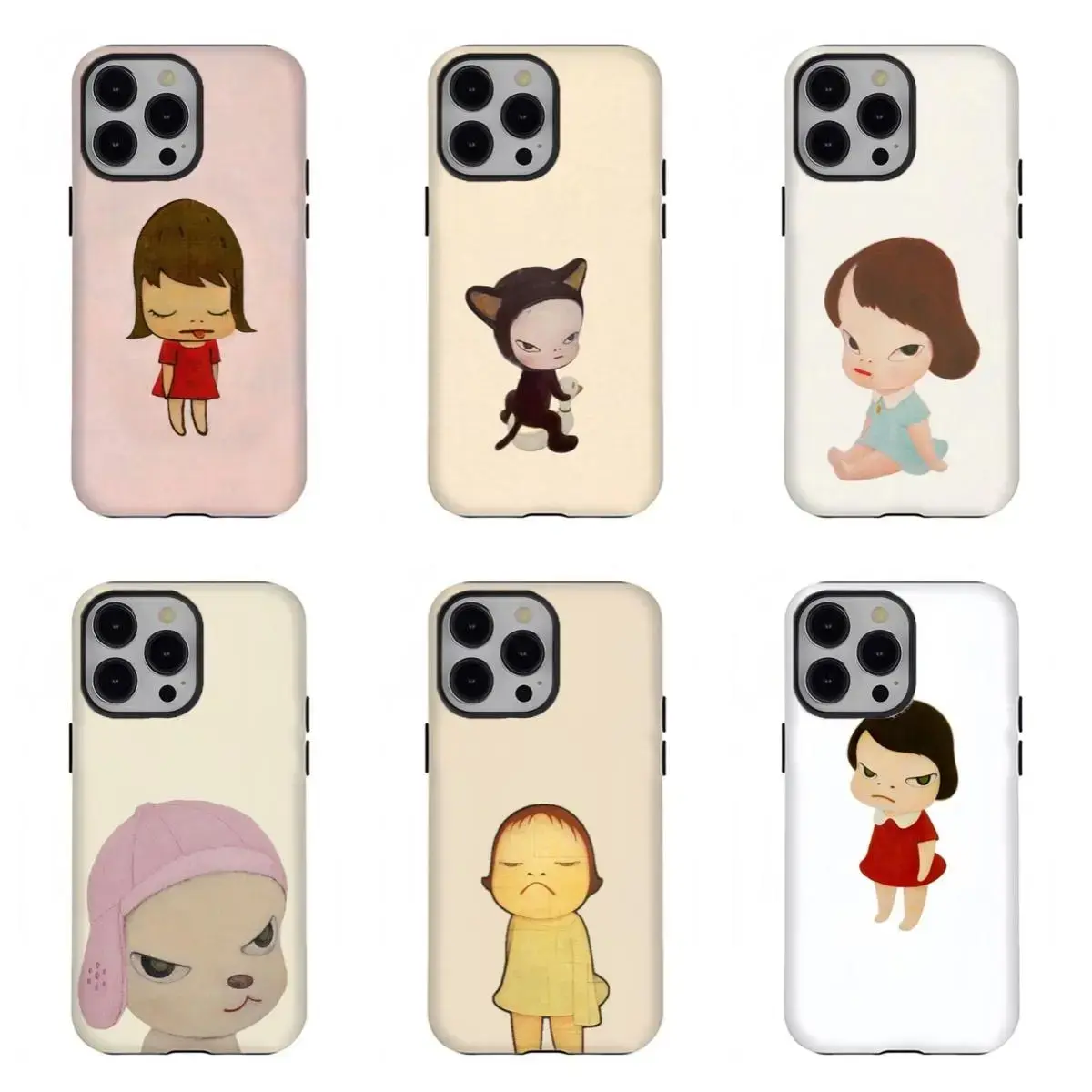 Trendy Minimalist Nara Phone Case Cute Angry Girl Phone Cover Perfect Gift for Her/Him Cute Phone Cases Compatible for iPhone 11 12 13 14 15 16 17 Pro Max Plus Air Mini Japanese Art Pop Culture Core Reliable Impact Bumper Skin
