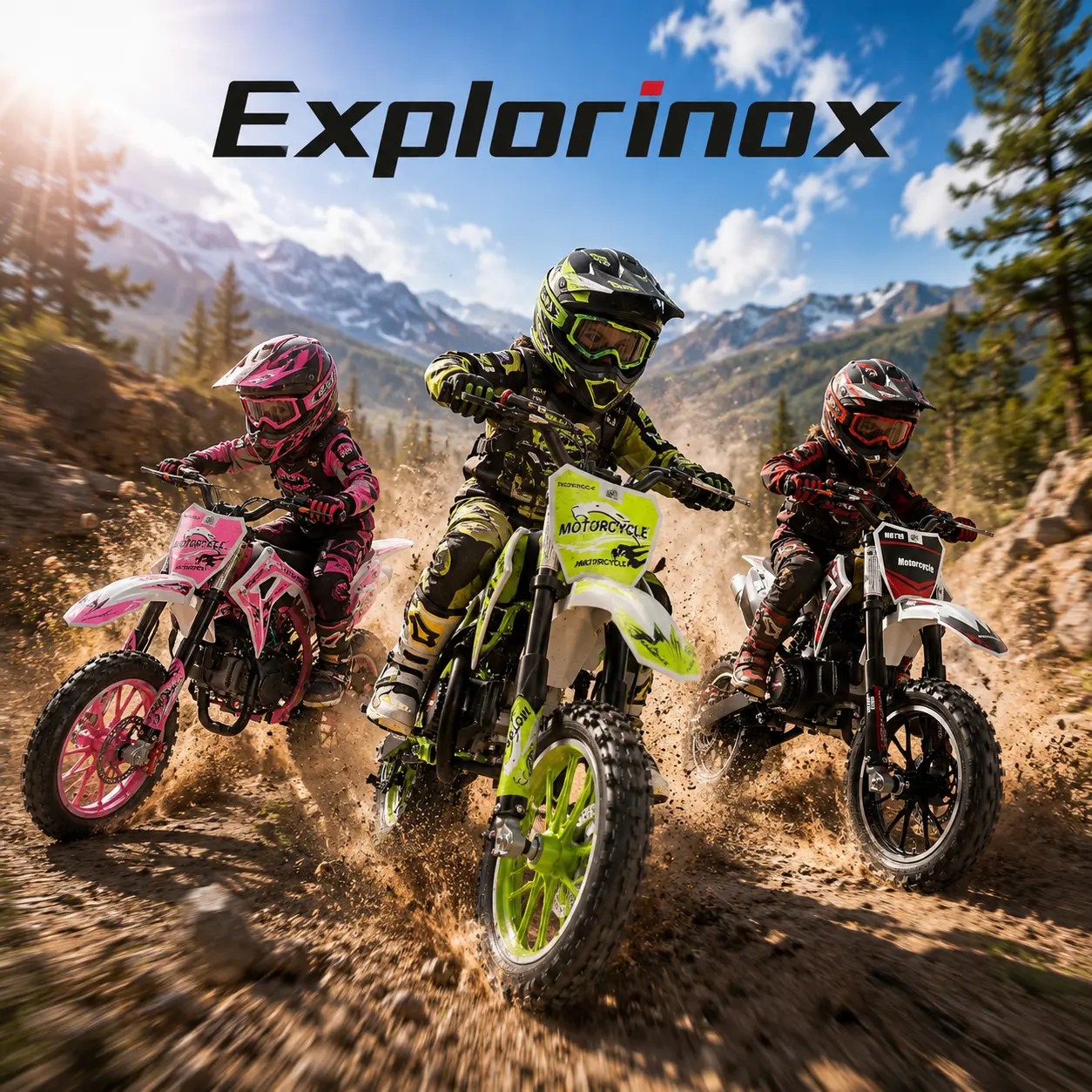 Explorinox Durable Kids' Off-Road Toy Bike with Dual Disc Brakes & Waterproof Starter for Safe Riding & Easy Control - Mtb Bmx