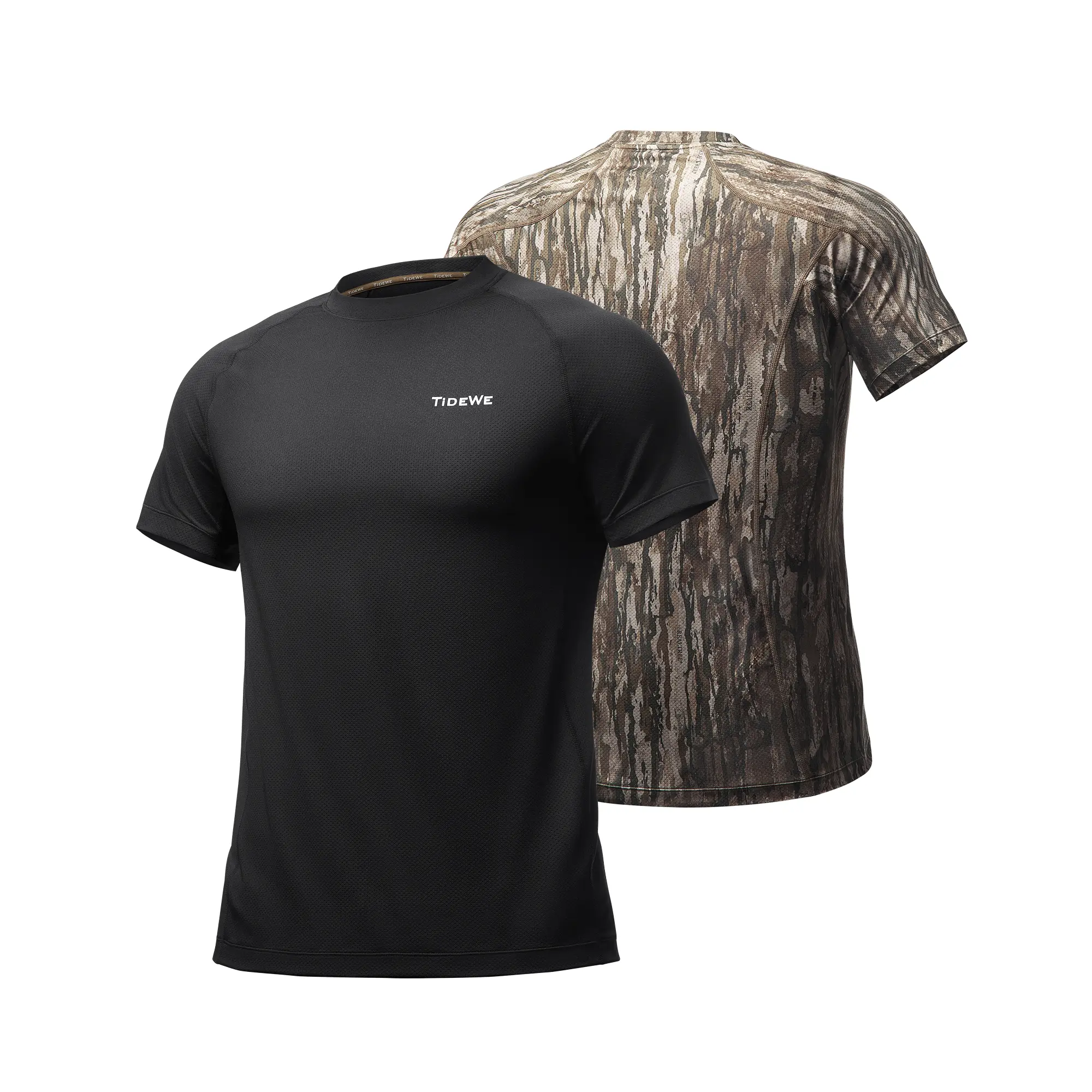 【Dealsforyoudays】Tidewe Odor Control FreshCore Moisture-Wicking Hunting Shirt for Men |Base Layer Performance Shirt | Tropical Shortsleeve Streetwear