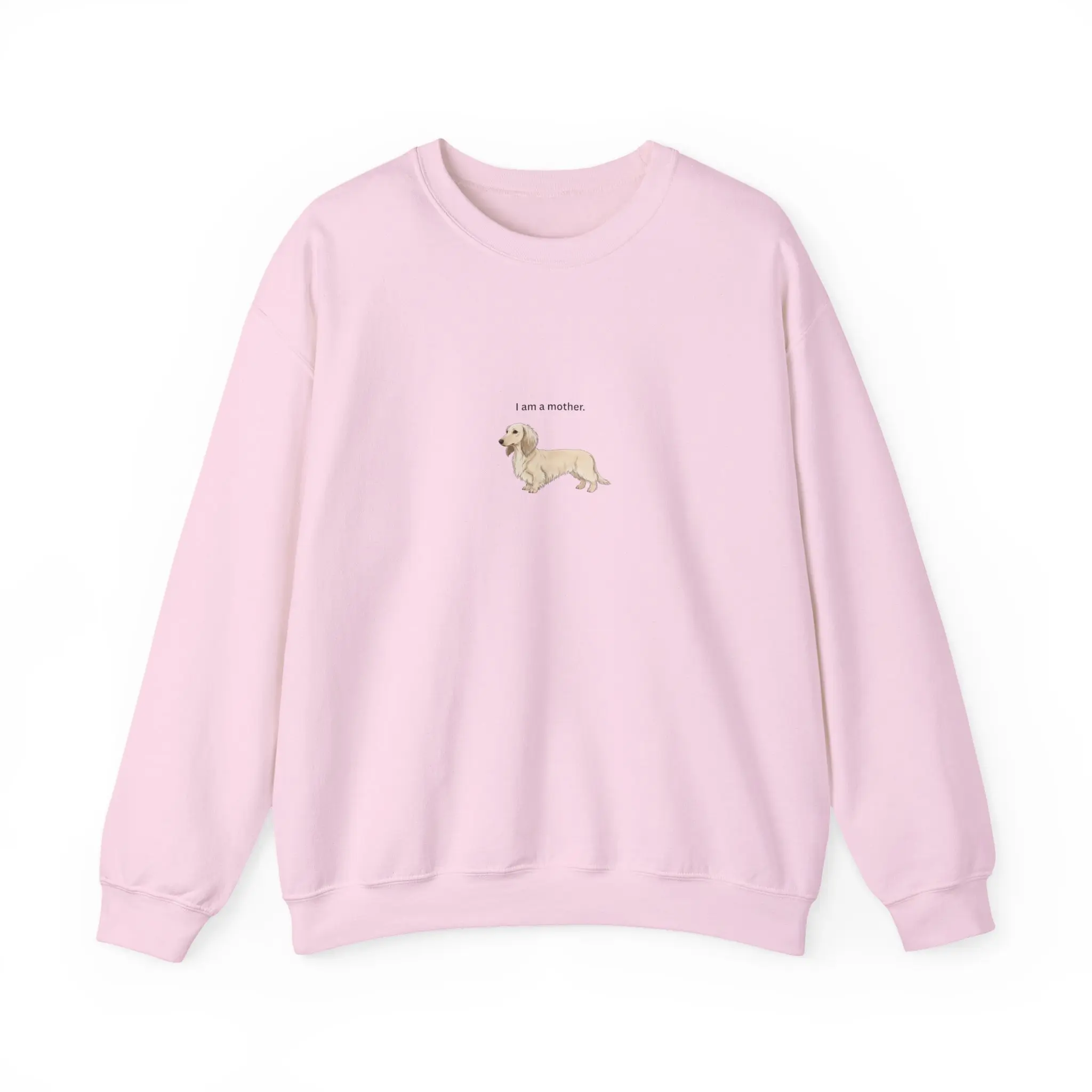 Cream Long Hair Dachshund Crewneck Sweatshirt, Dog Mom Gift, Cozy Cotton Pullover for Women & Pet Lovers