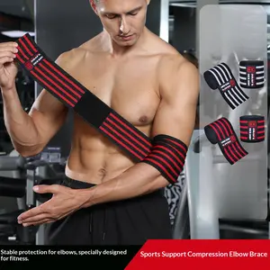 Say Goodbye to Elbow Pain! Professional Compression Elbow Wraps Bench for Men - Heavy Duty Support for Powerlifting, Bench Press & Gym Workout. Non-Slip Sleeve for Joint Pain Relief & Injury Prevention.