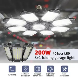LED Deformable Garage Light, Ultra-Bright Ceiling Light with Adjustable Panels for Shop, Warehouse, Industrial Lighting#Summervibes