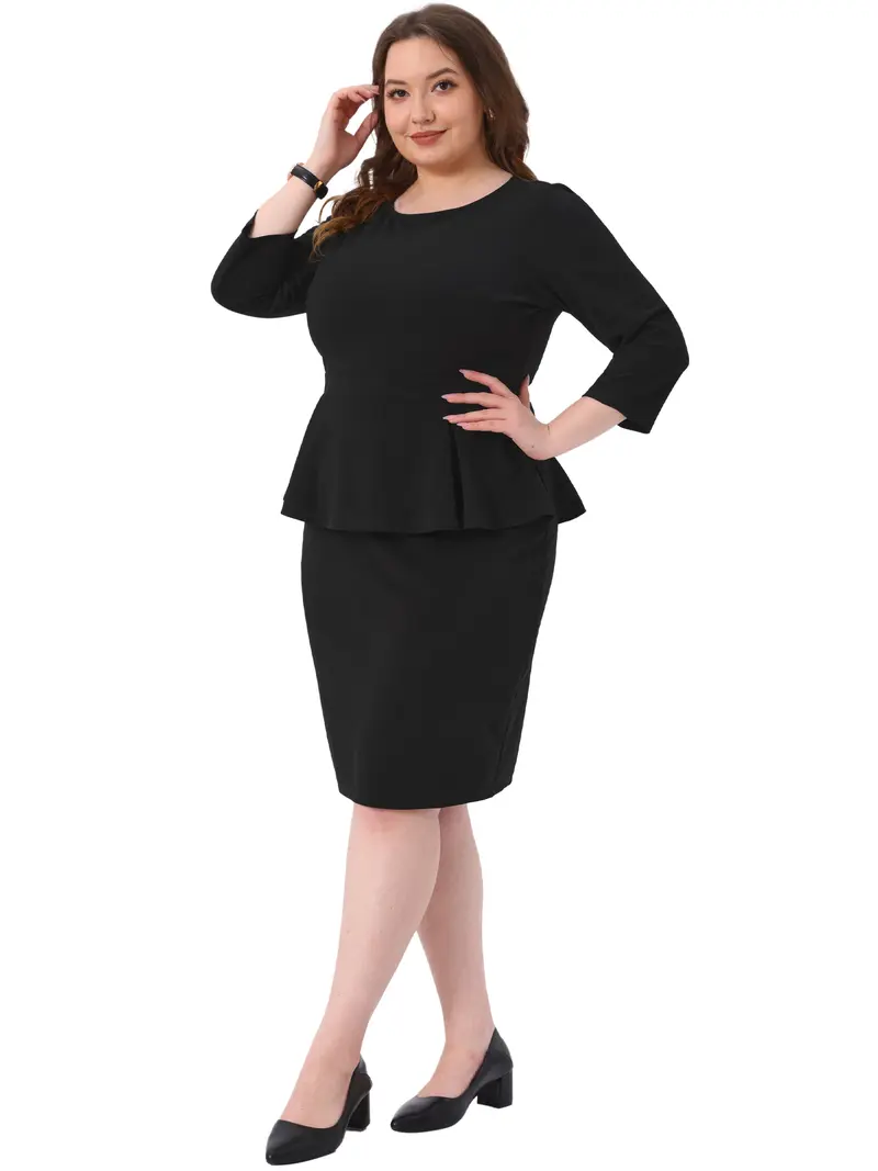 Shein Plus Size Work Clothes For Women SHEIN BAE Curve Plus Size Women'S Single-Breasted Suit Shein Plus Size Work Clothes For Women SHEIN BAE Curve Plus Size Women'S Single-Breasted Suit