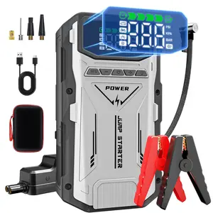 【 Father's Day Gift】Geeneu Upgraded Portable Car Jump Starter, 6000A Car Battery Jump Starter with 150PSI Tire Inflator, 12V Car Battery Jump Starter, 16800mAh Power Bank, with LED Light，Motherboard and Cooling Upgrade, Usb, Tool