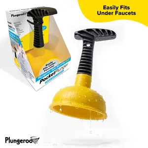 Plungeroo Pocket Plunger |  Mini Sink Plunger Non-Slip Handle Unclogging Tool for Quick Drain Clog Removal