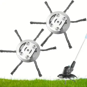 Steel Wire Weed Brush Set, Durable Round Weeder for Lawn Mower, Grass Trimmer Head, Grass Trimmer Accessories, Ergonomic Handle, High Efficiency Garden and Yard Maintenance Tool