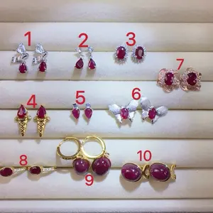 <PingEast jewelry > Ruby earrings ——925 Sterling Silver Earrings set with natural Burmese Pigeon Blood Rubies from the Mogok mining region. Rich, vibrant red brilliance with a timeless and elegant look.