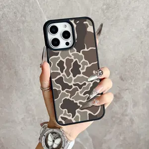 Magnetic Camo Pattern Phone Case, Supports Wireless Charging, For iPhone 17 16 Pro Max Plus 15 14 13 12 11, Non-Yellowing Shockproof Clear Slim Soft Acrylic Protective Cover （Chinese Title