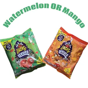 Lucas Lenwas Candy Lollipop Bag - 40 Pieces of Sandia or Mango Flavored Lollipops