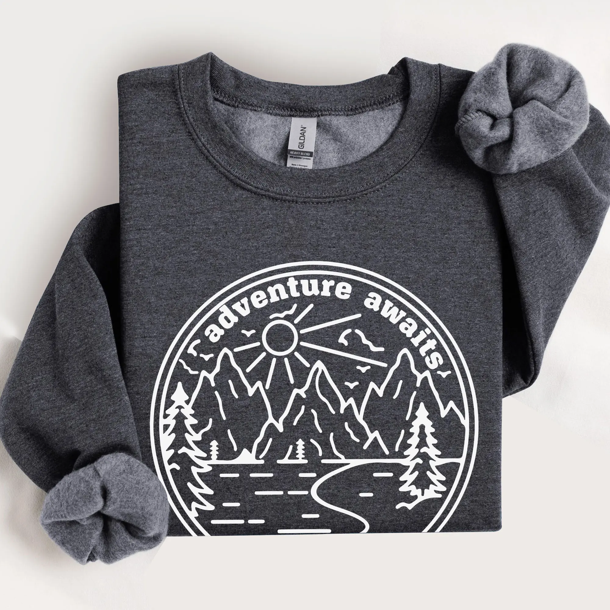 Adventure Awaits Sweatshirt, Mountain Sweatshirt, Hiking Sweater, Camping Sweatshirt, Camping Gift, Hiker Shirt