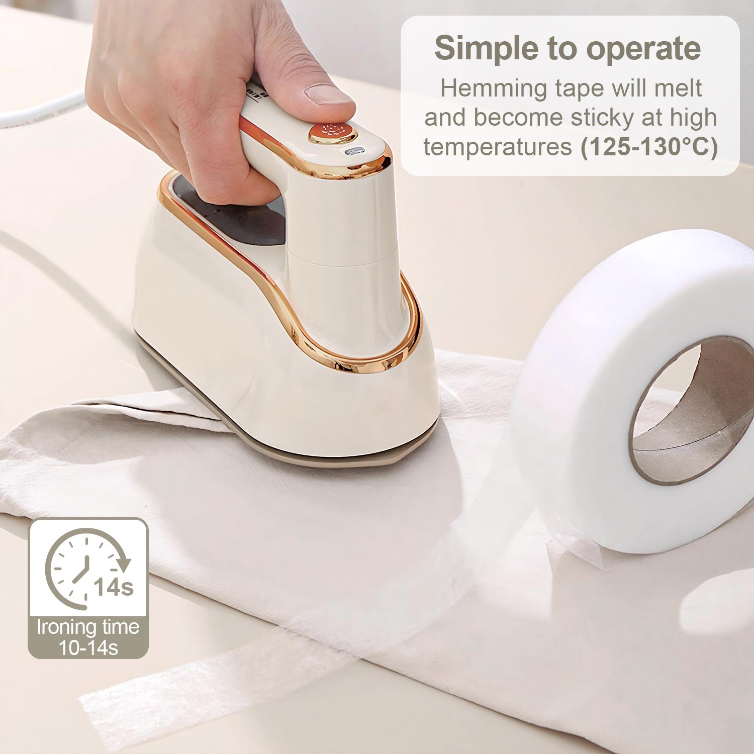 Double-Sided Iron-On Hemming Fabric Tape, DIY Clothes Alteration Tape, Strong Adhesive Heat Bonding Tape for Clothing Alterations Pants Jeans Skirts