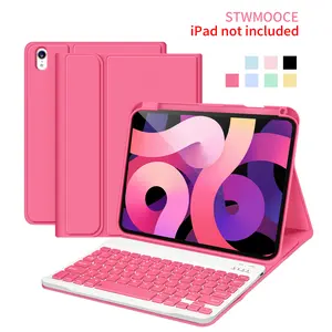 STWMOOCE For iPad Tablet Computer Wireless Keyboard Magnetic Cute Case Protective,Compatible with 10.2-inch iPad 7/8/9th, 10.9-inch iPad 10th, 10.9-inch iPad Air4/5th, 11 iPad Air(M2/M3), 11-inch iPad Pro2/3/4th Gen,Pink Protection Casing Screen Cover