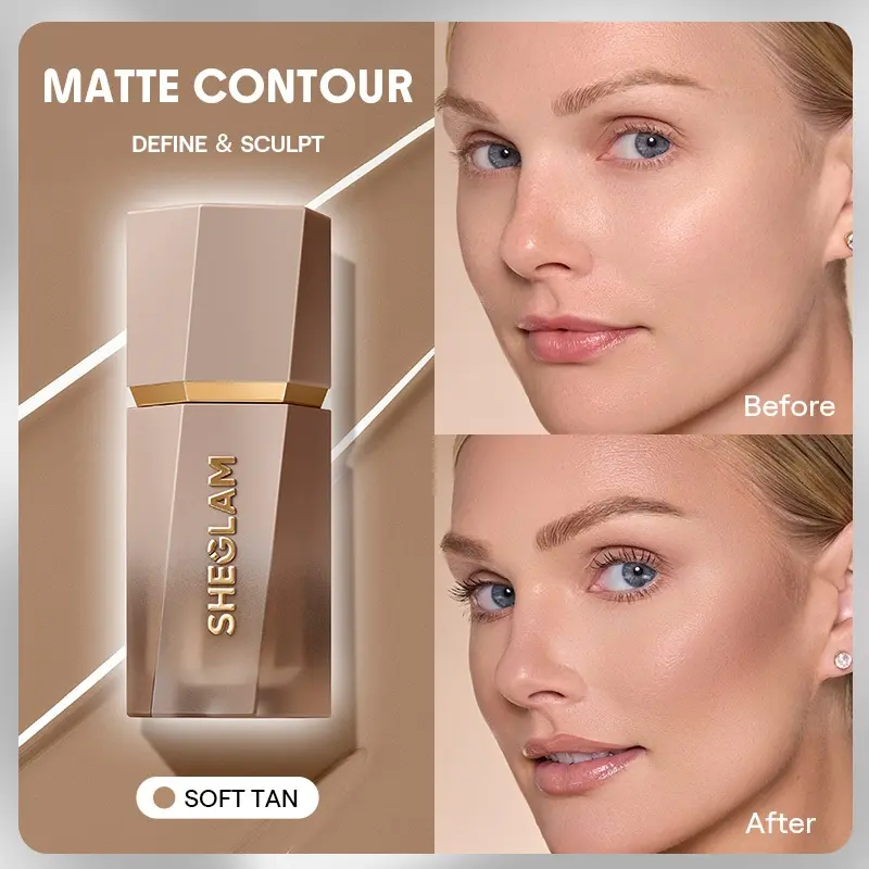 SHEGLAM Sun Sculpt Liquid Contour Lightweight Cream Bronzer Natural Sculpting Effect Buildable Blendable Long Lasting Smooth Matte Finish