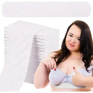 20 Pcs 3-layer Washable Rectangular Cotton Pads 18×3 Inch Under Breasts Pads for Absorb Sweating Beauty & Personal Care Bra Flat