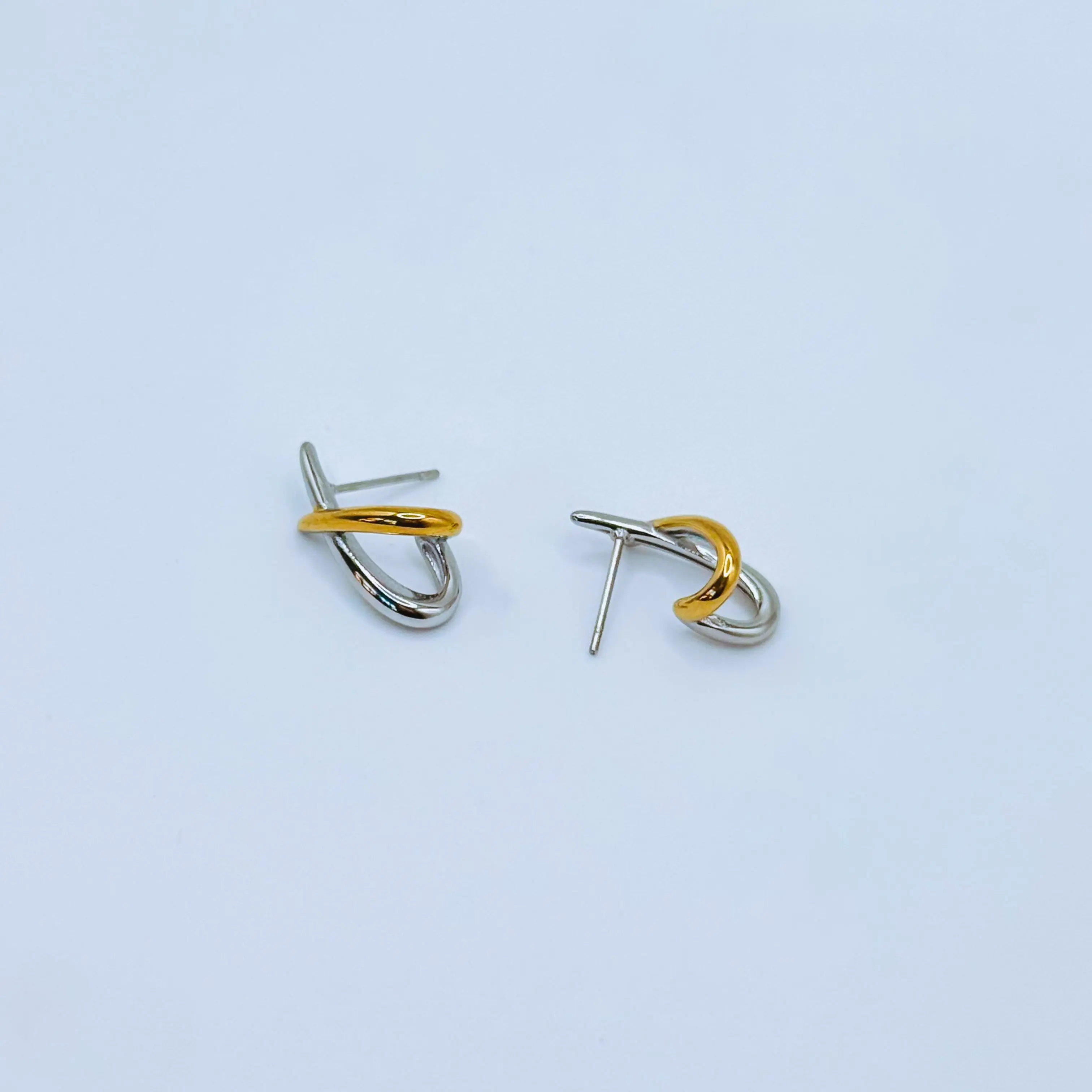 Two-Tone Wishbone Earrings