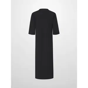 Maxi T-Shirt Dress-Black/White Palm