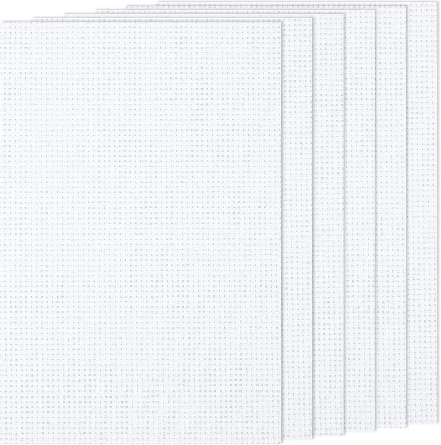 6 PCS Cross Stitch Aida Fabric 14 Count, 18 by 12 Inch, Classic Reserve Cross Stitch Aida Cloth for Home DIY Embroidery Decoration, White