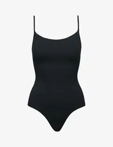 COMMANDO-NEOPRENE CAMI BODYSUIT IN BLACK
