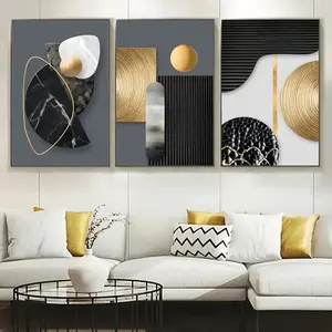 3pcs Canvas Poster Abstract Geometry Art Beautiful Marble Art Simple Design Decoration Gift for Friend Art Wall Decoration Living Room Bedroom Decor Modern Abstract Design