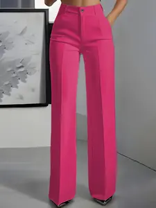 Women's New High Waist Drape Straight Leg Simple Suit Pants, Elegant Business Casual Wear, Comfortable and Stylish Design