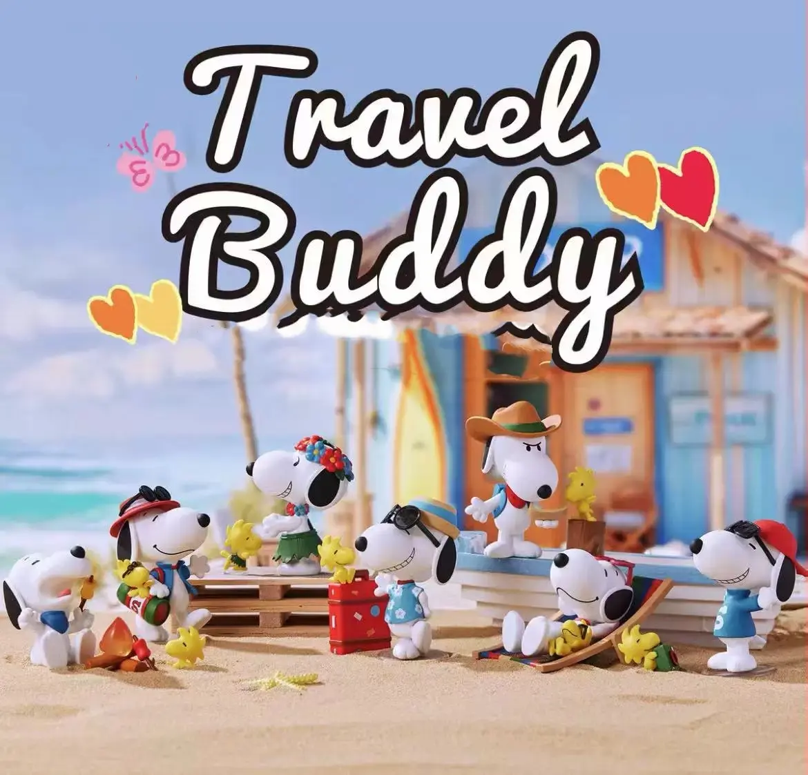 Snoopy Travel Buddies Collectible Figure Blind Box - 6 Regular + 1 Hidden Edition, Cute Peanuts Gang Journey-Themed Mini Toys, Perfect for Car Dash, Desk Decor & Gifts,Holiday Gifts（(Figurine height 3"）Summervibes