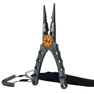 Nova Multifunctional Fishing Pliers Aluminum Alloy Braid Line Cutter Hook Remover Tool with Lanyard