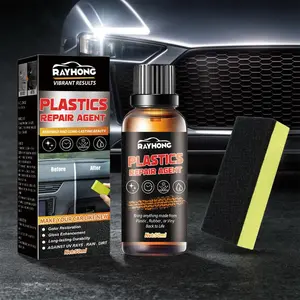Car Plastic Restorer Liquid, Car Interior Care Agent with Sponge, Dashboard Polishing Agent, Revitalizing Coating Refurbishment Paste, Restoring Agent Care, Interior Detailer Restorer, Car Cleaning Agent, Car Detailing Products